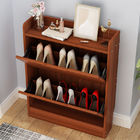 Friction Resistant Solid Wood Shoe Cabinet , 17cm Width Slim Shoe Cabinet